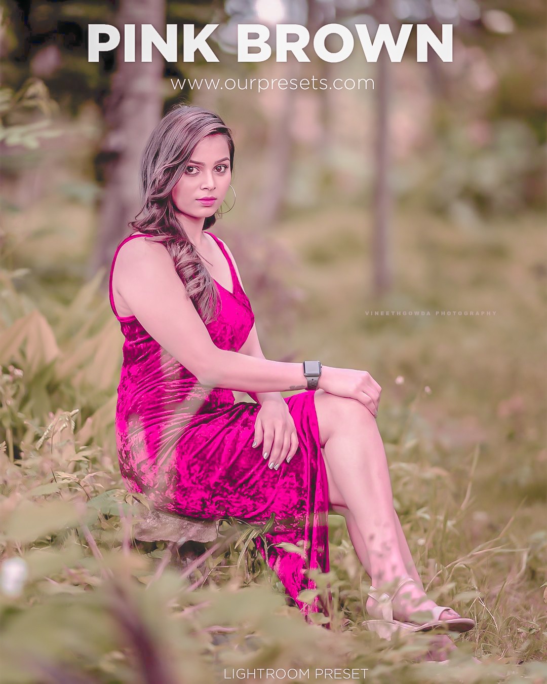 Pink brown Lightroom preset