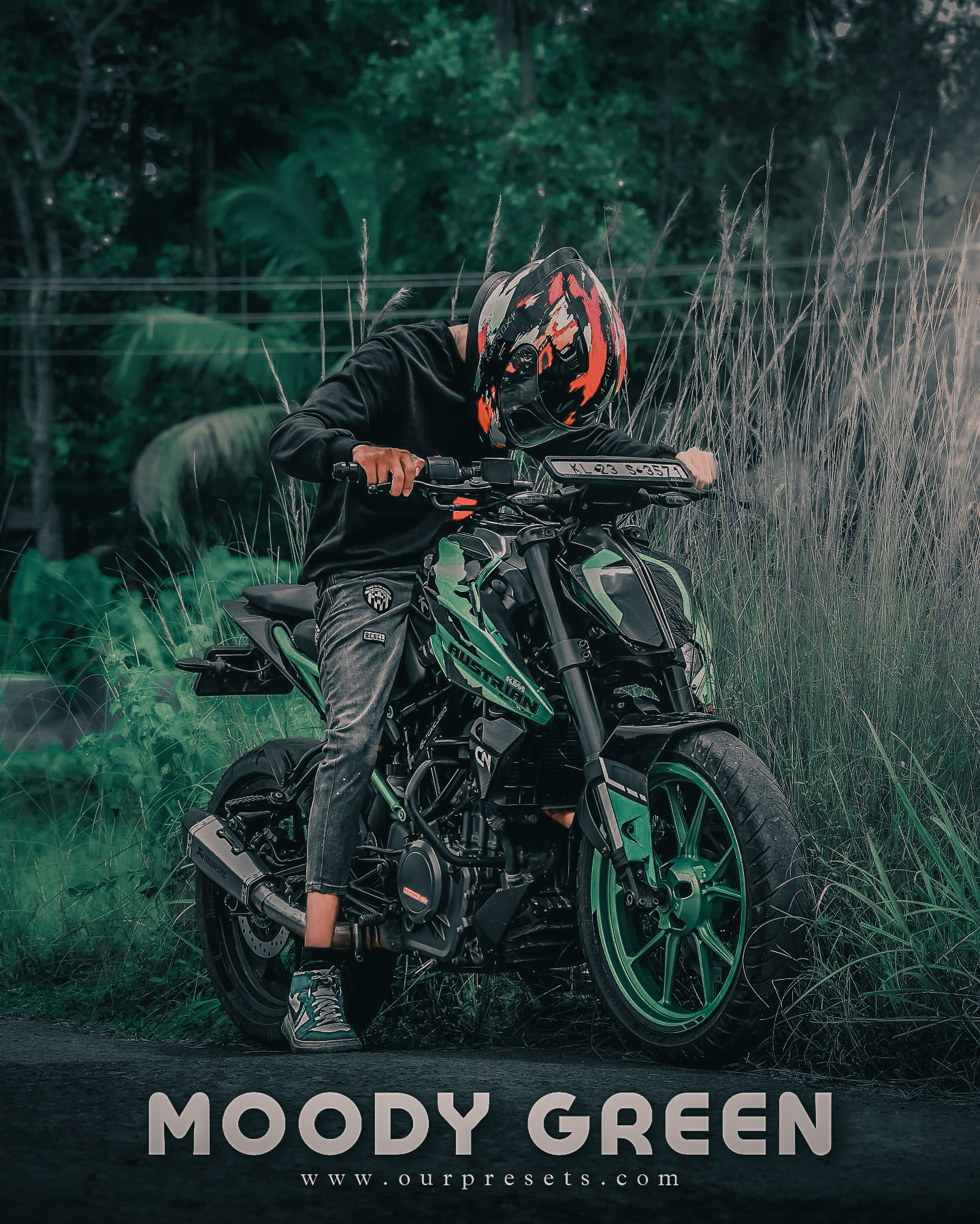 Dark moody green lightroom presets