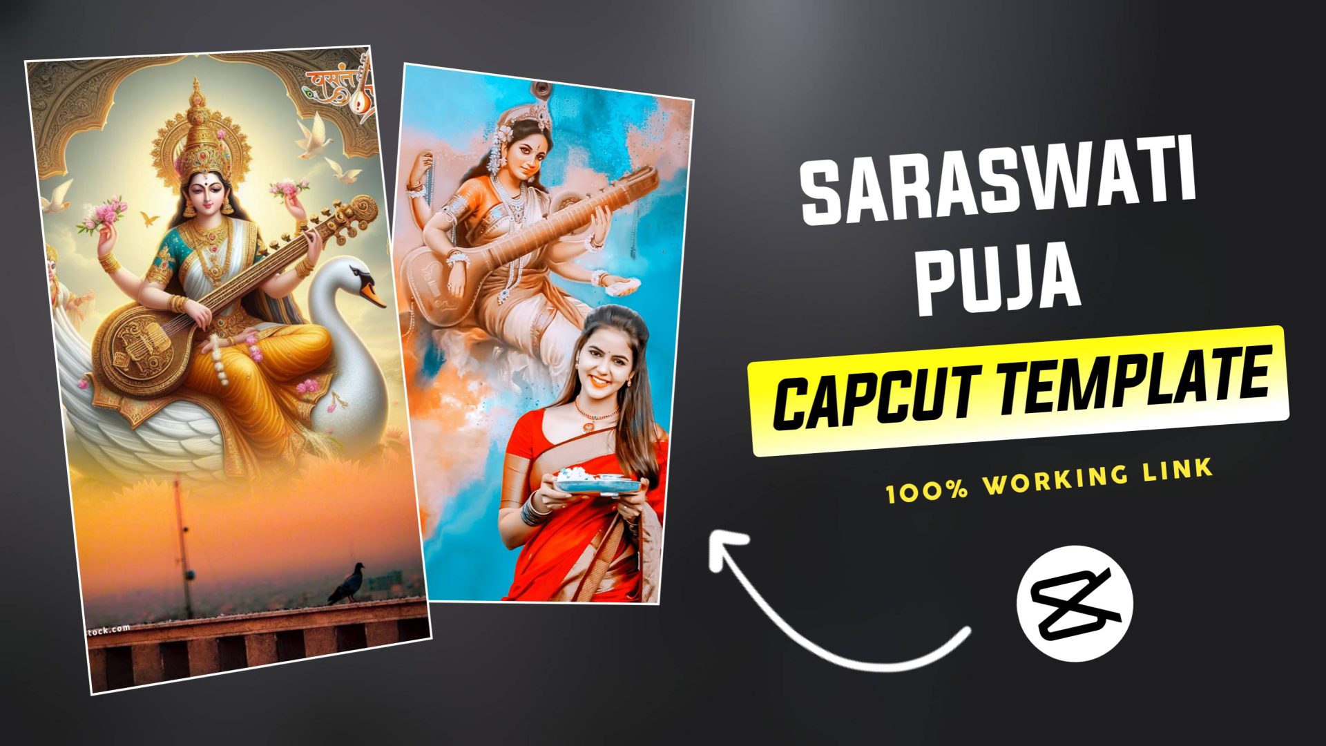 Saraswati Puja CapCut Template